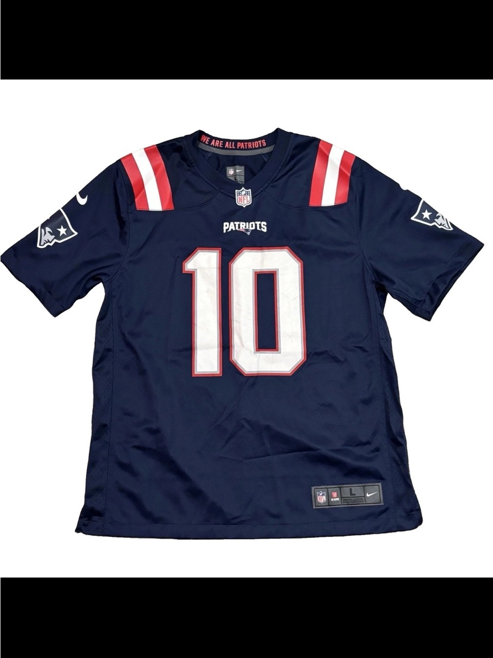 Nike On Field Mac Jones #10 New England Patriots Home Jersey Mens Size Large
